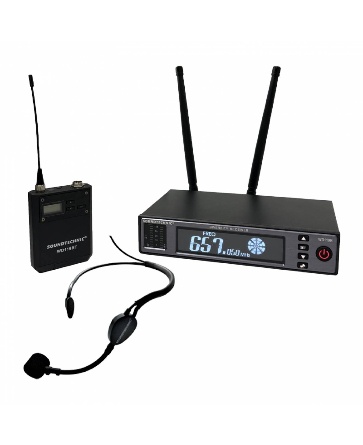 Soundtechnic WD119BT Wireless Bodypack System with FITNESS 1 Headset ...