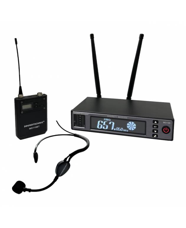 Soundtechnic WD119BT Wireless Bodypack System with Fitness 1 Headset Microphone