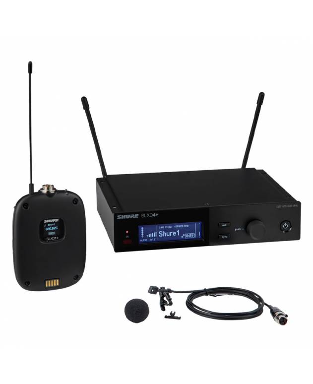 Shure SLXD14+/93 Digital Wireless Lavalier Microphone System with WL93 (Band: G66) - SLXD+