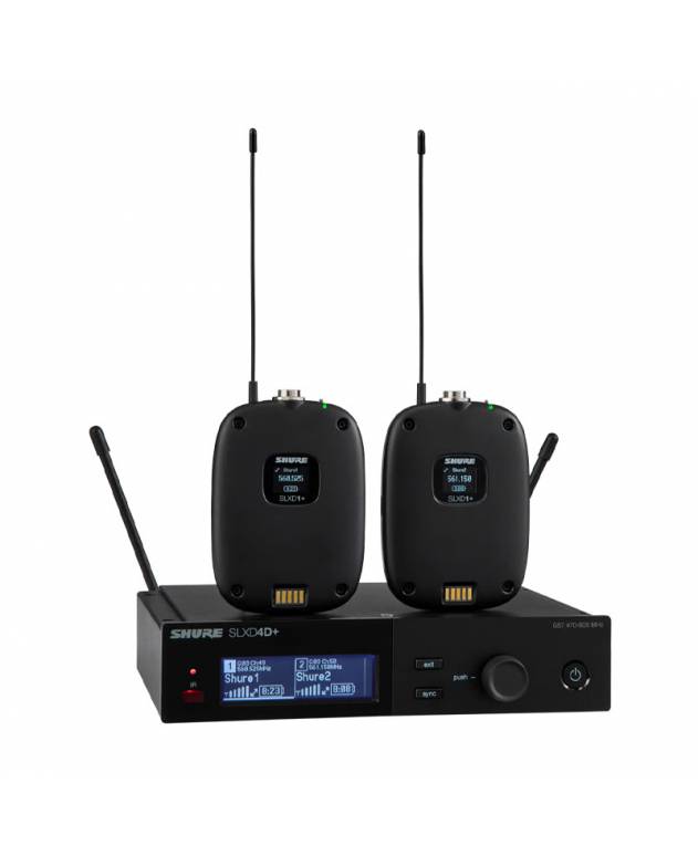 Shure SLXD14D+ Dual Digital Wireless System with 2 SLXD1+ (Without Microphone) Band: G66 - SLXD+